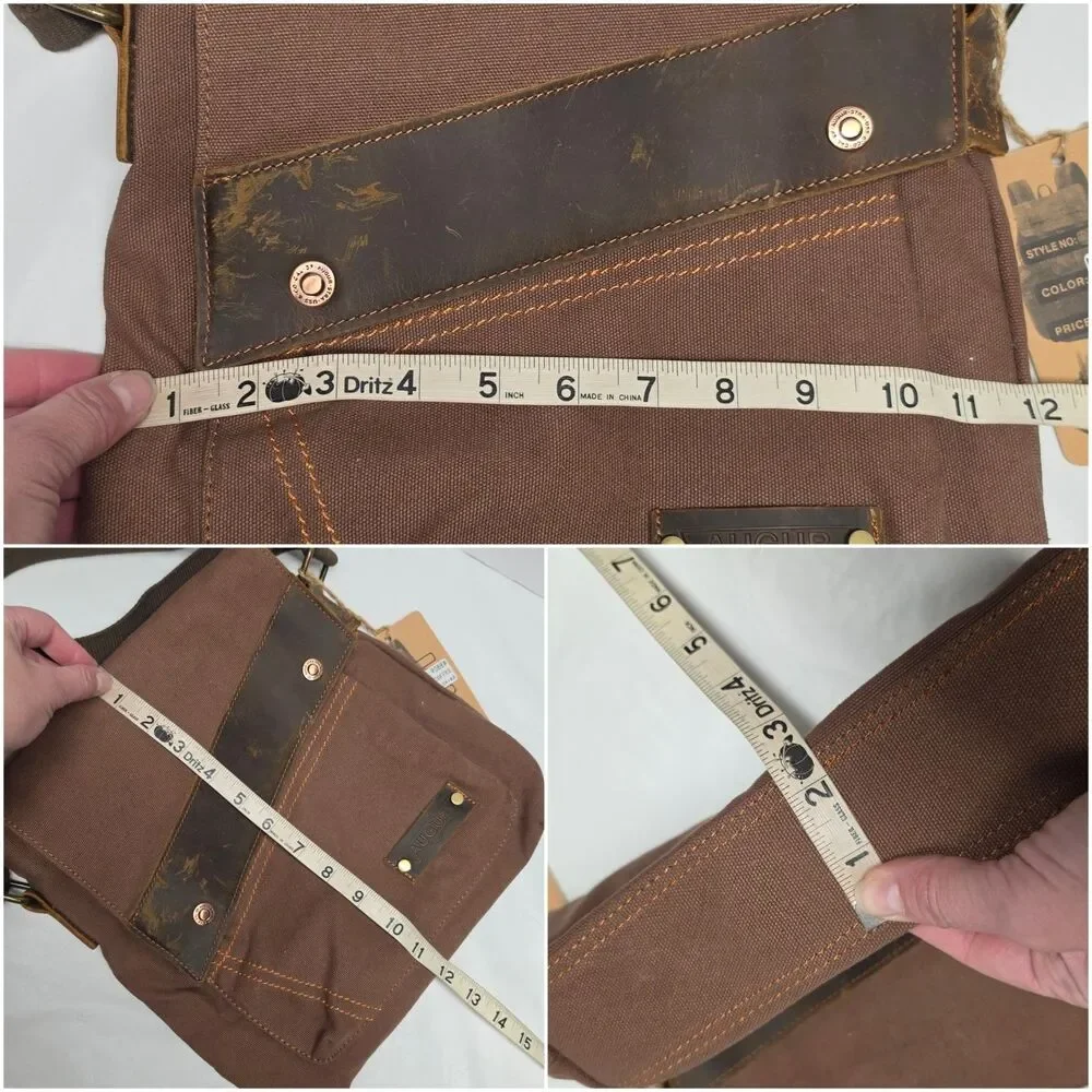 AUGUR Messenger Bag Vintage Look Canvas Shoulder Bag Crossbody Purse 9088 NWT